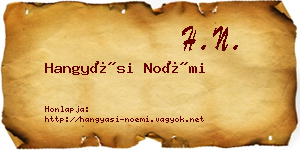 Hangyási Noémi névjegykártya